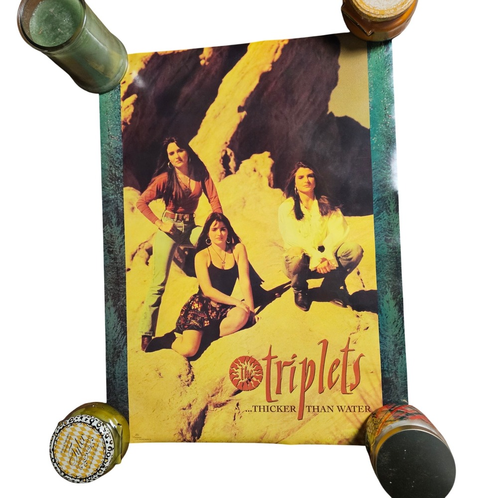 The Triplets ...Thicker Than Water 1991 Promo Album Poster 18x24 Mercury Rock‎